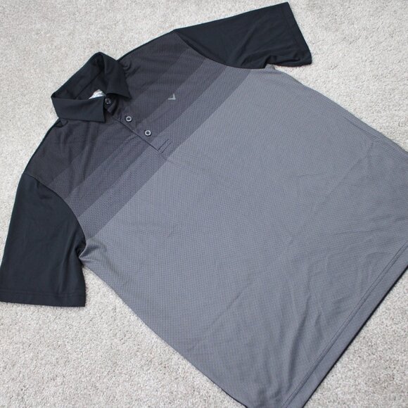 Callaway Opti-Dri Polo Shirt Mens Medium Gray/Black Golf Short Sleeve Pullover - Picture 6 of 12